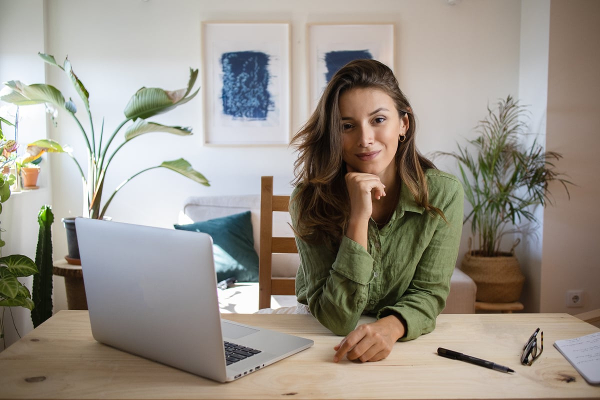 Woman Working from Home Remote Work Concept